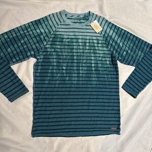 New Guess Striped Blue Green Warm Sweater Shirt M